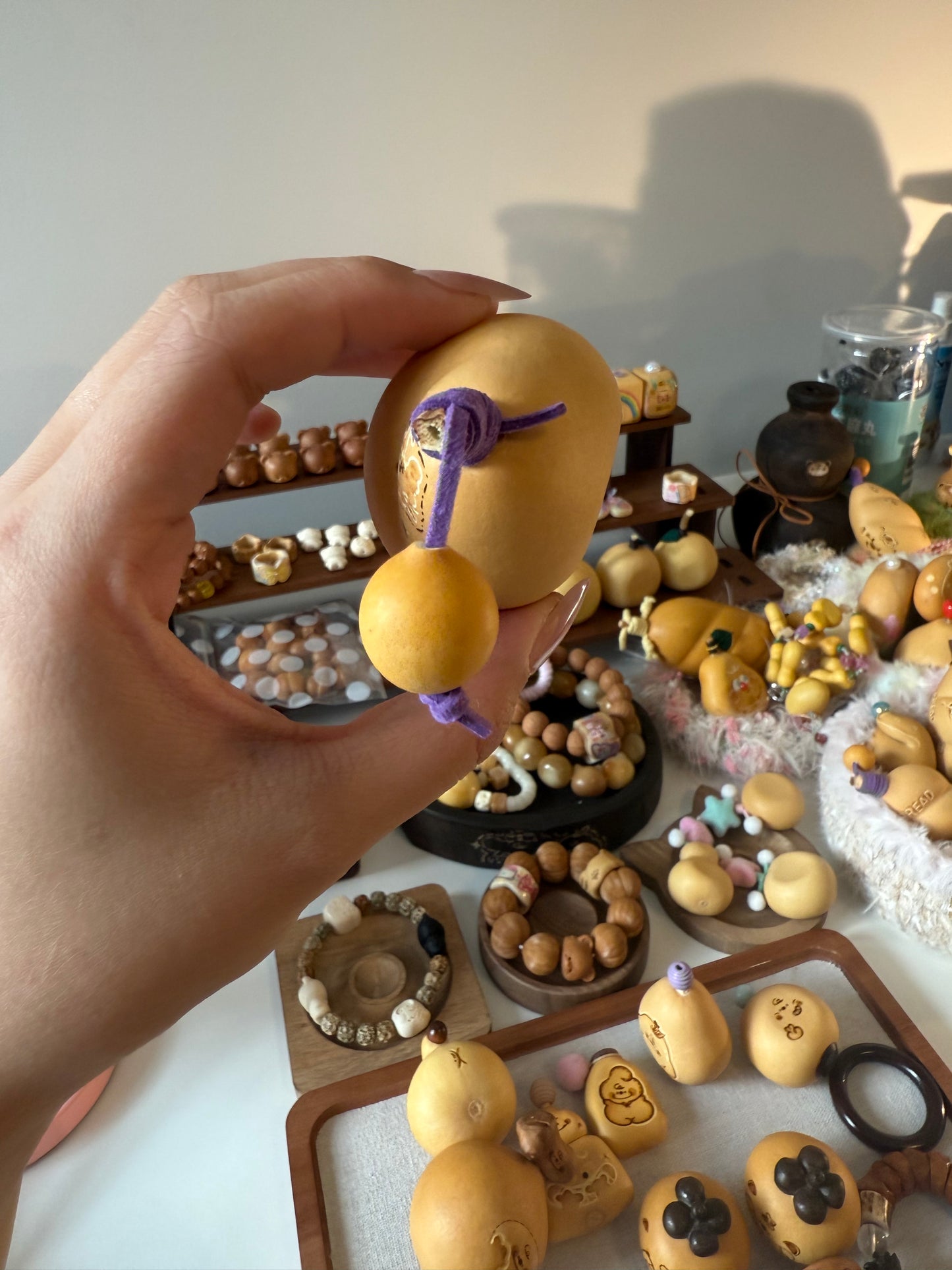 Hand-polished bread-shaped gourd โ warm color and soft texture, like freshly baked bread.