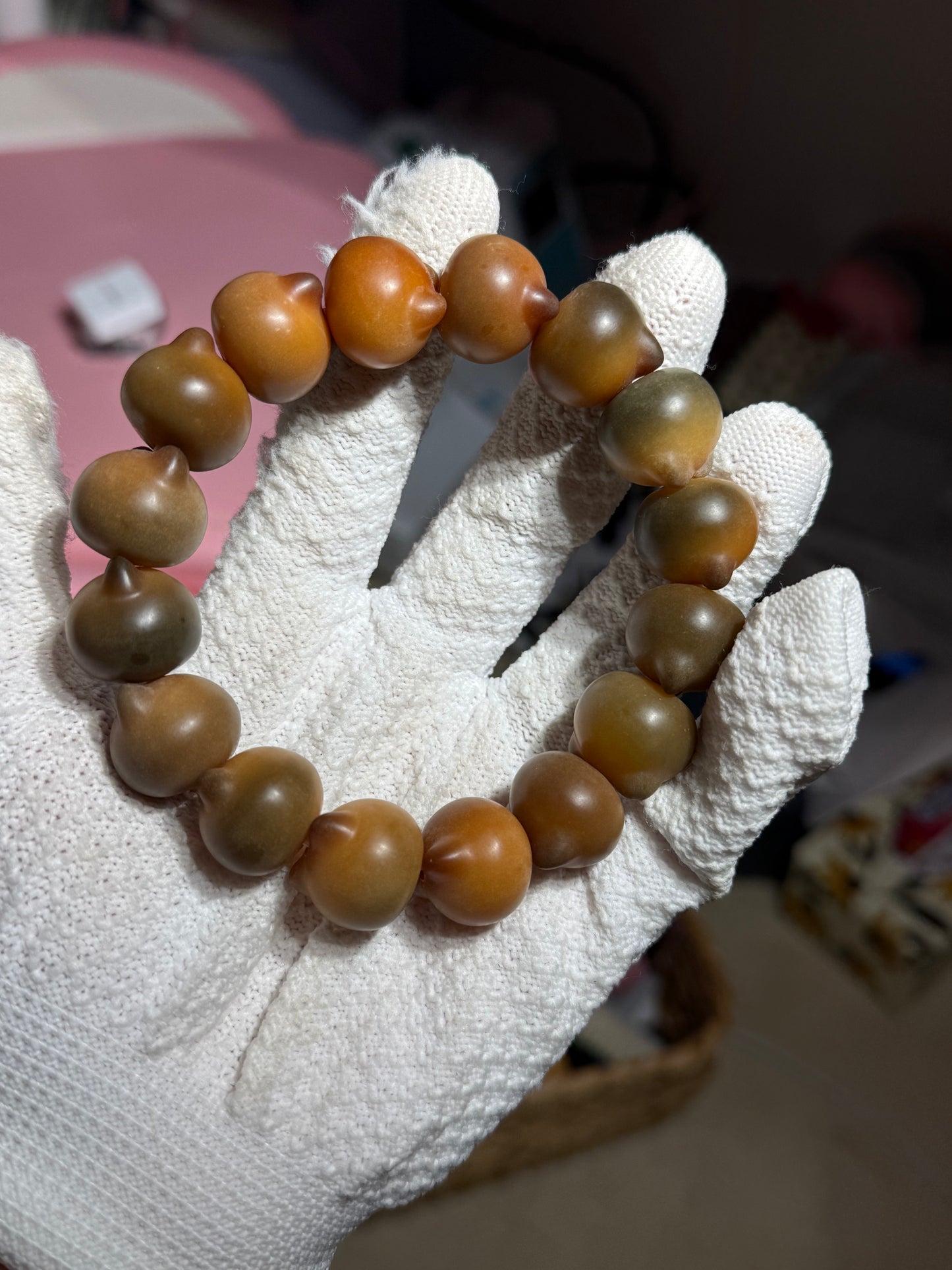 蜜栗猫猫头 Chestnut Cat Head Bodhi Bracelet