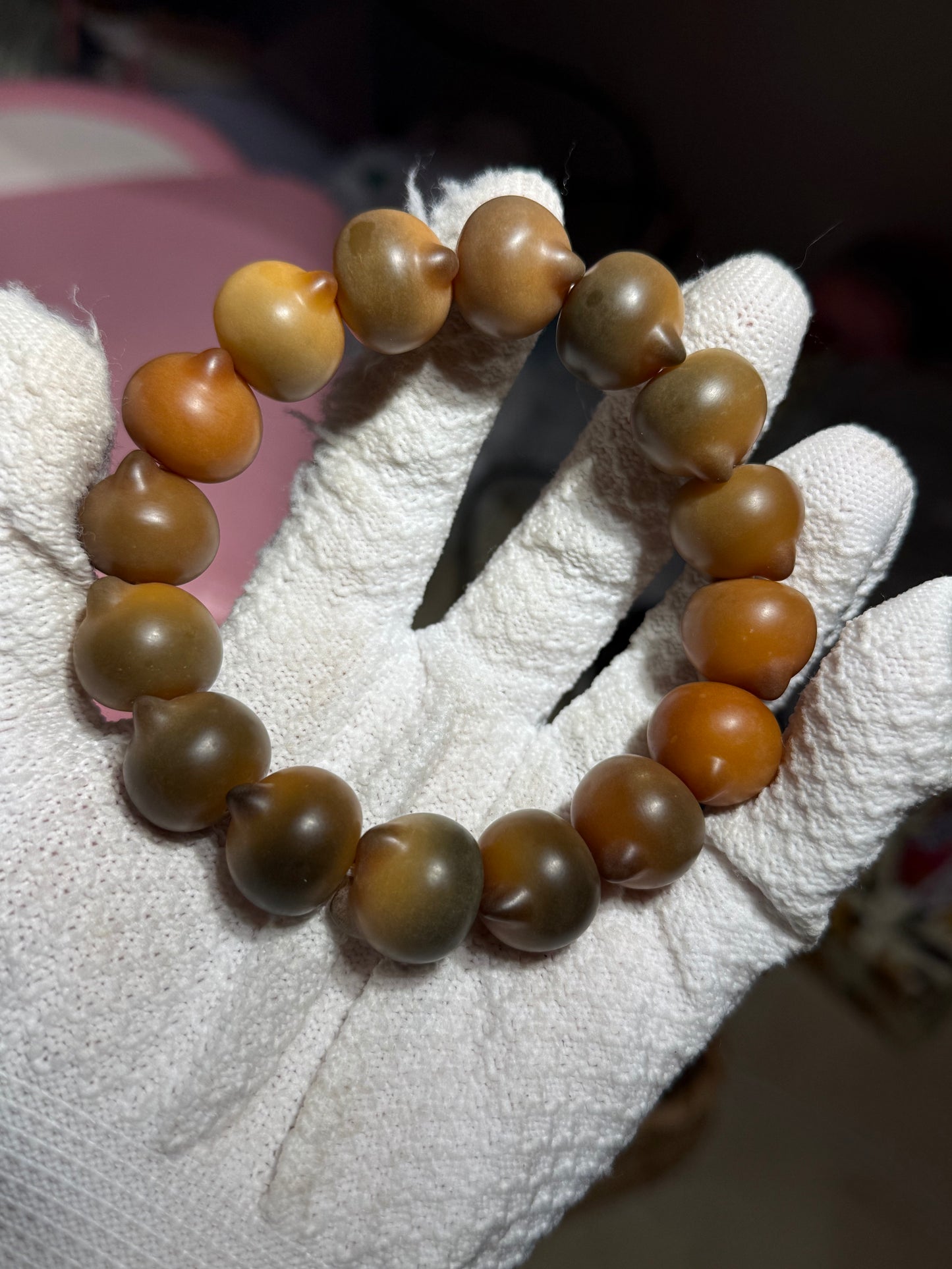 蜜栗猫猫头 Chestnut Cat Head Bodhi Bracelet