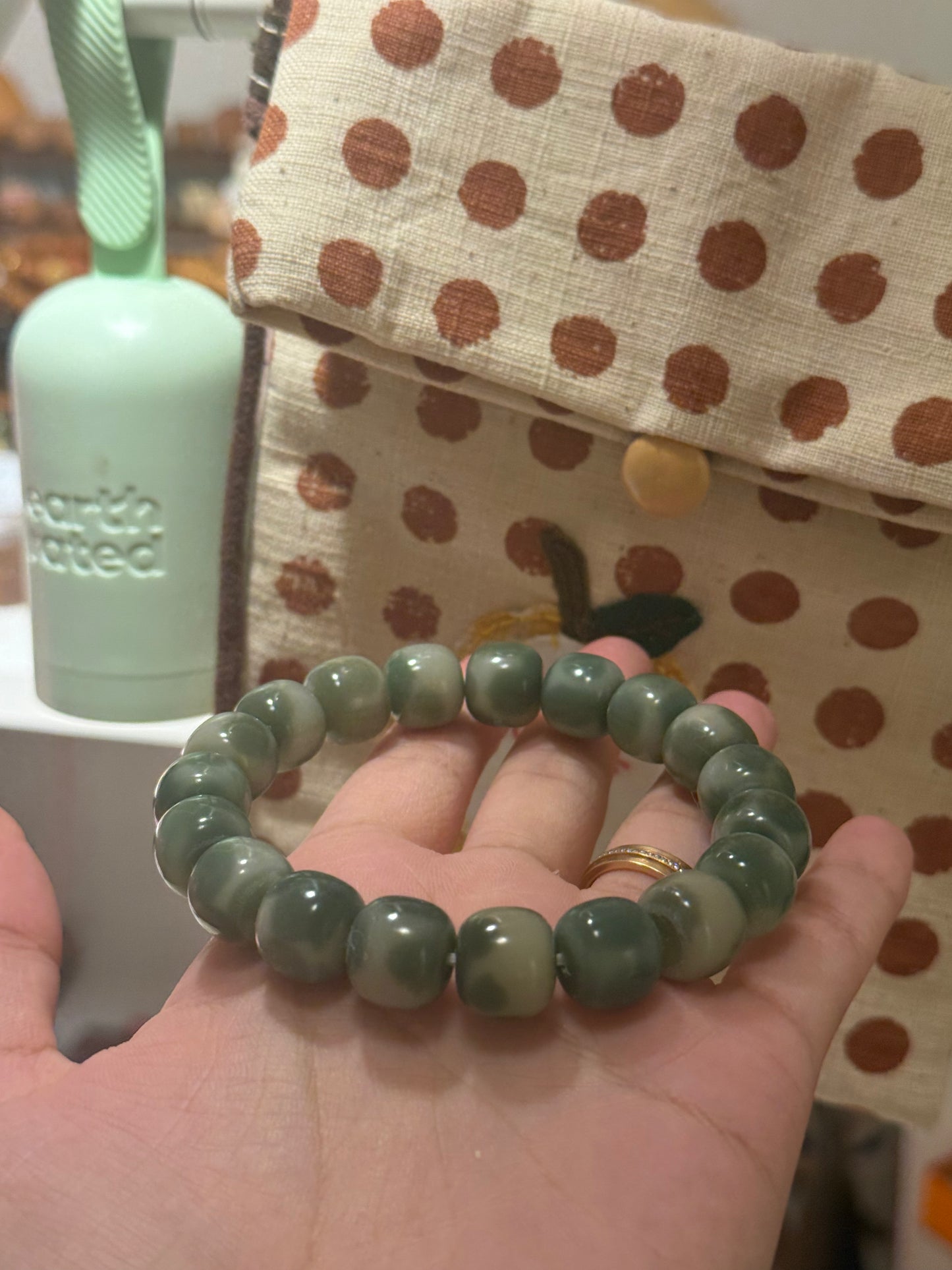 奶绿方珠菩提 | Jade Milk Cube Bodhi Bracelet