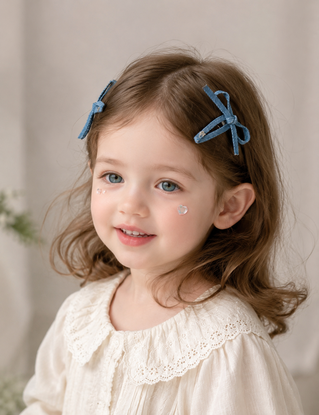 Denim Bow Hair Clips for Girls – Cute Blue Jean Ribbon Barrettes, Toddler & Baby Hair Accessories for Everyday Wear