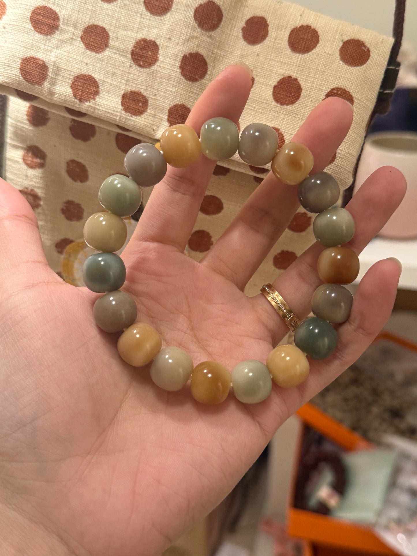 云抹拿铁菩提 | Cloud Matcha Latte Bodhi Bracelet