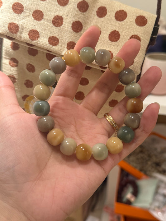 云抹拿铁菩提 | Cloud Matcha Latte Bodhi Bracelet